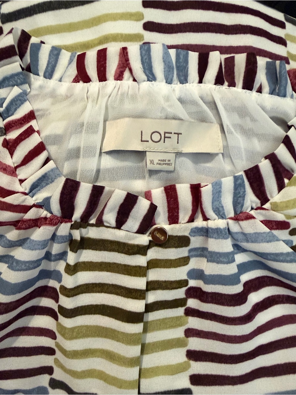 LOFT Striped Tiered Midi Dress in Multi-Color - Picture 3 of 3
